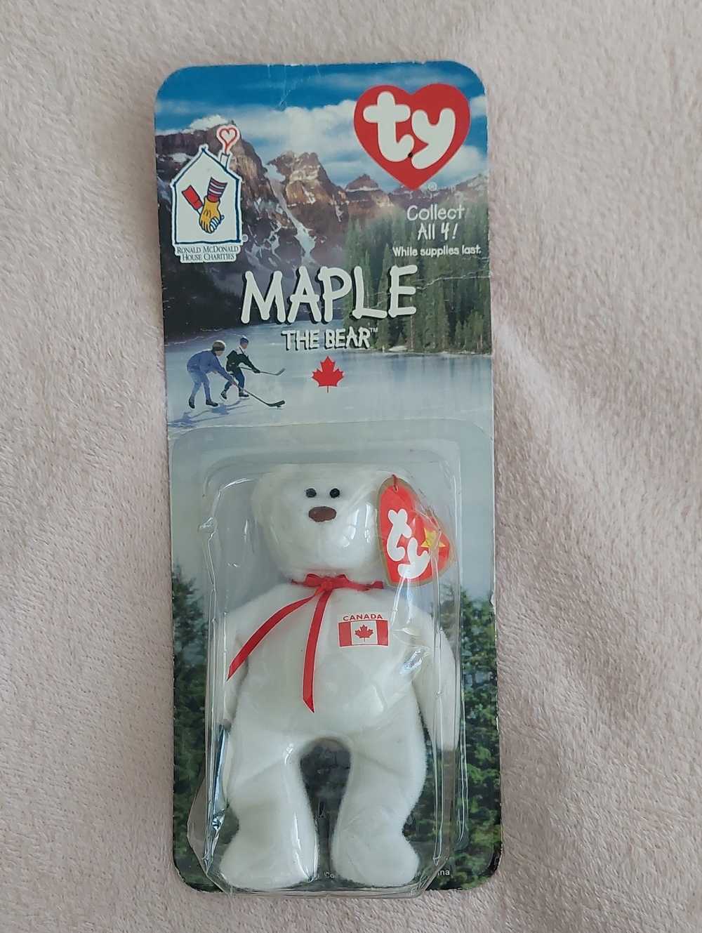 Ty MAPLE the BEAR Teenie Beanie Baby-Ronald McDonald House Charities-Errors NIB